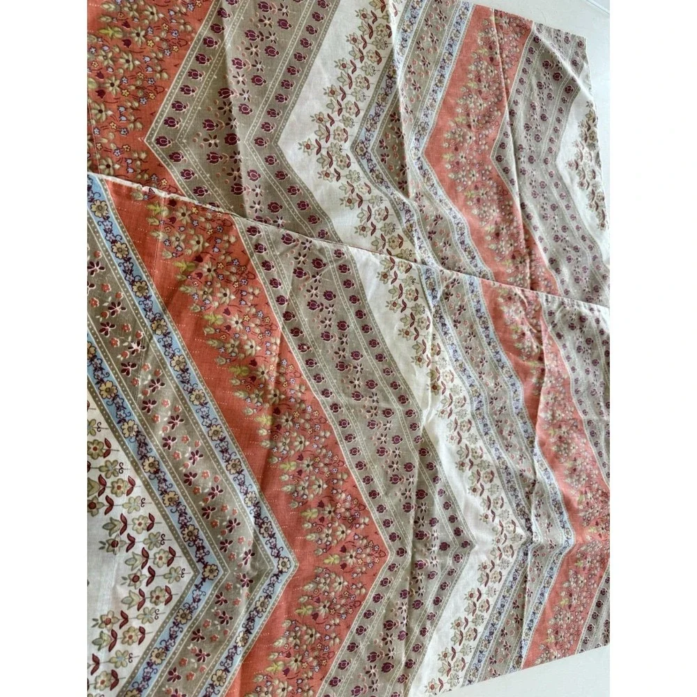 Lot 2 Vintage Cannon‎ Monticello Standard Pillowcases Floral Boho Earth Tones